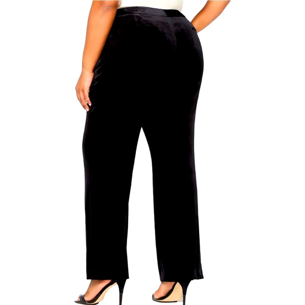 Calvin Klein Womens Plus Velvet Pocket Wide Leg Pants 24W